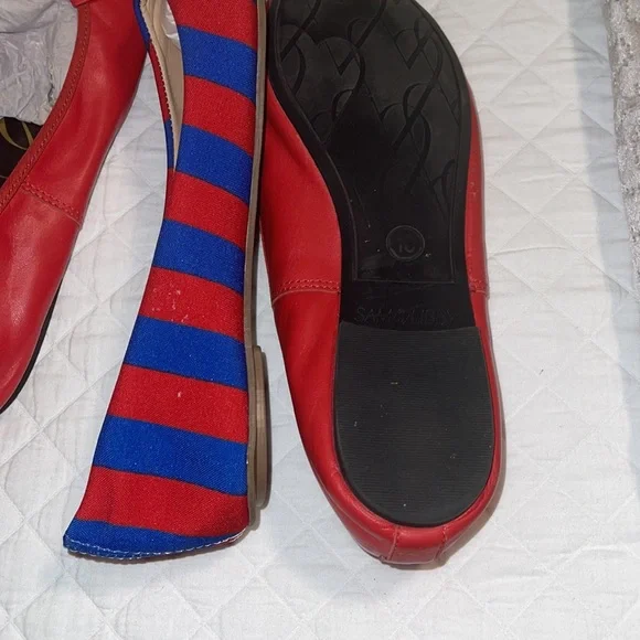 Sam &Libby leather flat with bow size 11 2 pair of Lilly Bee stripe - Picture 3 of 5